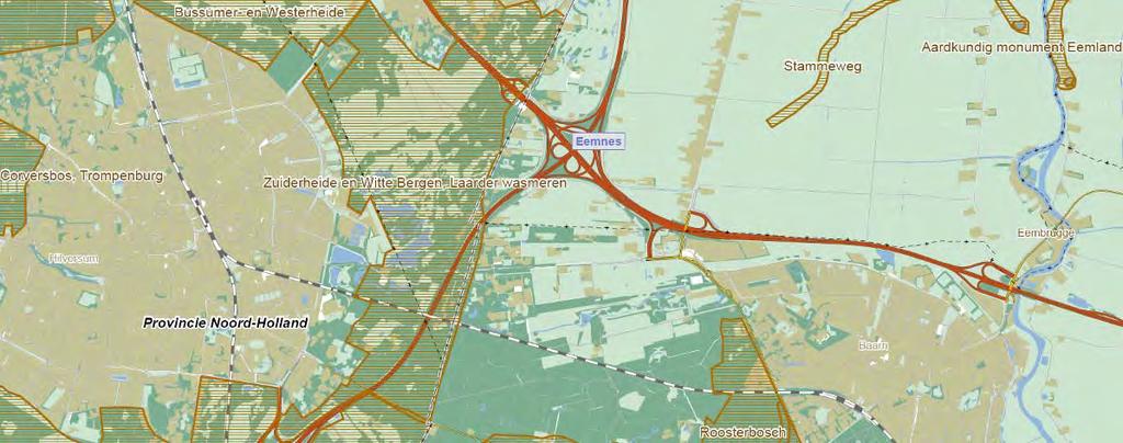 Afbeelding 41 Aardkundige waarden A27 Vanaf Utrecht gaat de A27 door kleiige komafzettingen. Tussen Knooppunt Rijnsweerd en Hollandsche Rading doorsnijdt de A27 een dekzandvlakte (1m+NAP).