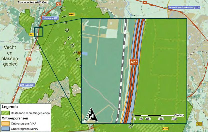 Uit Tabel 104 blijkt dat het ruimtebeslag van beide alternatieven op bestaande recreatiegebieden minimaal is.