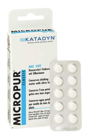 Katadyn MC10T is een gelijkaardig product gebaseerd op zilverionen maar dan in pilvorm.