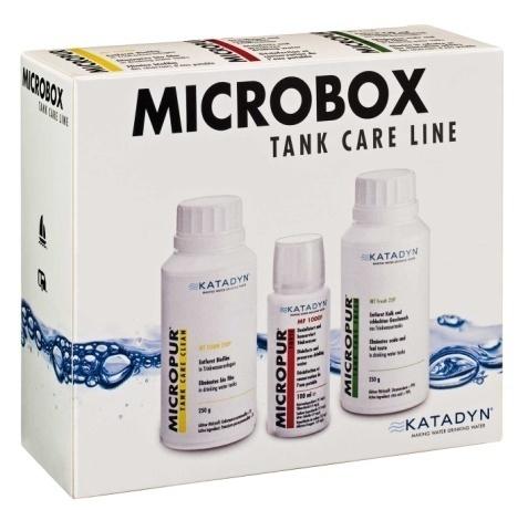 Microbox van Katadyn is een complete set om te reinigen, ontsmetten en te ontkalken. Deze box is een 3 stappen set om zuiver drink water te garanderen.