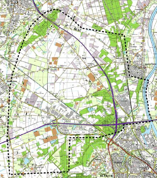 Glastuin bouw Californië Zuidelijke aantakking Betuweroute Greenportlane Glastuinbouw Californië 2 LOG Witveldweg Agrostrip Werklandschap LOG Sevenum / Maasbree Golfbaan Groote Molenbeek Uitbreiding