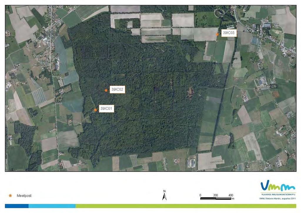 Zure regen in Vlaanderen in 2010 De VMM selecteerde de locaties in overleg met het INBO 18. De afstand in vogelvlucht tussen Ichtegem 1 en Ichtegem 2 bedraagt ca.