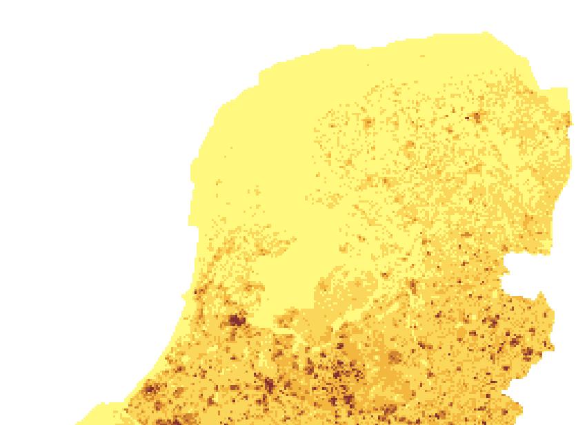 Figuur 6.4 Grootschalige depositie van potentieel zuur. 2010, realisatie 2015 2020 2030 mol/ha/jr 2,000 2,500 3,000 3,500 4,000 enkele grotere verschillen. In Tabel 6.