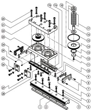 Geleidingen, remmen en ventielen OSP-P / OSP-E 3.11 Multi-Brake-Proline (MB-PL25 / MB-PL32 / MB-PL40 / MB-PL50) 3.11.1 Aanbouwdelen aan de OSP Ident-Nr. ** Pos.