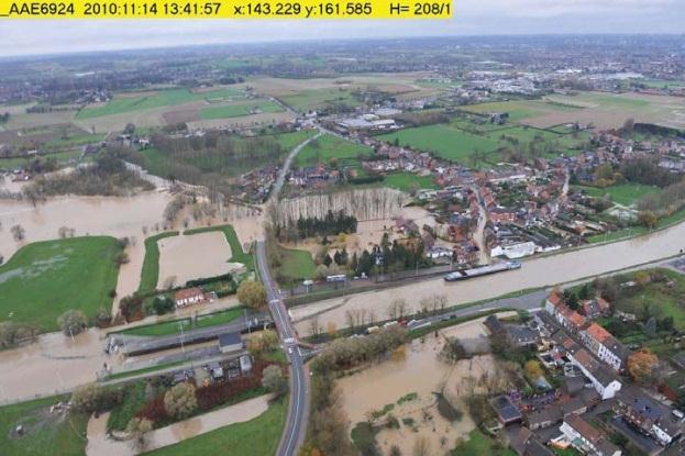 Wateroverlast november 2010 Q Zenne Tubize > 80 m³/s Q Kanaal opwts. VL : 60 m³/s Q Kanaal opwts.