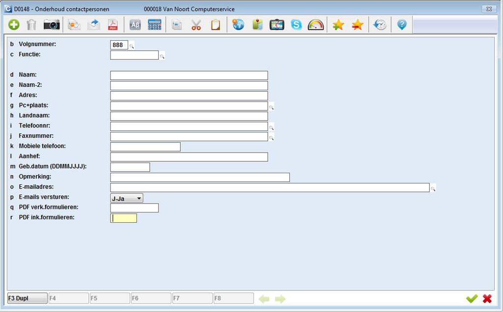 Bij PDF verkoop- inkoopformulieren en PDF kan aangegeven worden welke formulieren per e-mail verzonden moeten worden. Dit overschrijft de eventuele instellingen bij de systeemvariabelen.