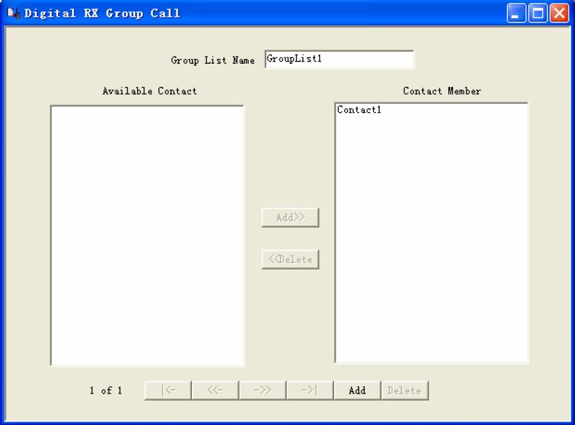 3.9 Dgital RX Group Call (Digital Mode Only) Group List Name Hier wordt de naam van de Group List ingesteld.