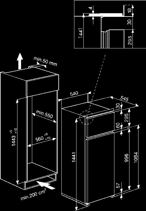 550 34-1400 +10 0 1395 1301 57 1395 57 18 4 545 - +10 560 0 min.550 recommended 560 min.200cm min.