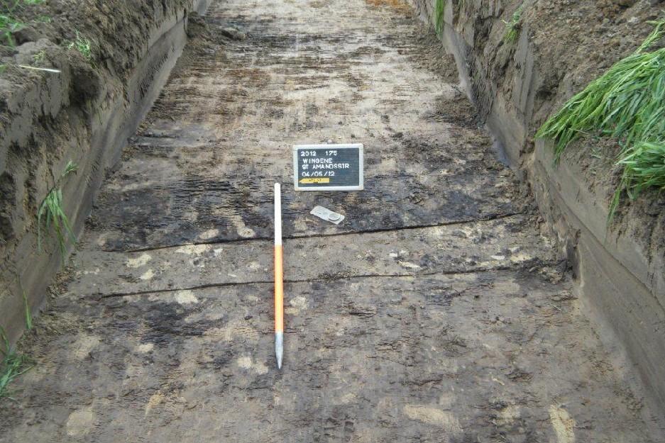 Dit is vermoedelijk het gevolg van de nattere eigenschap van de bodem en het gebruik als akker van dit deel van het terrein.