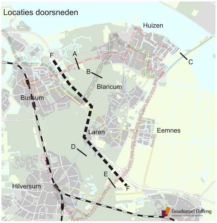 busstation Huizen - carpoolplaats carpoolplaats station Hilversum busstation Huizen station Hilversum uitgangssituatie (2010) 20 km/h 21 km/h 20 km/h referentiesituatie (2020) 19 km/h 27 km/h 24 km/h