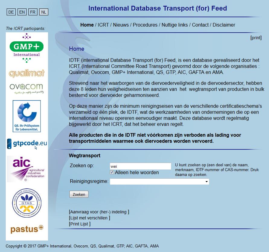 3 Zoeken 3.1 Zoeken algemeen Om een product te vinden in de IDTF maakt u best gebruik van het zoekveld op de homepage.