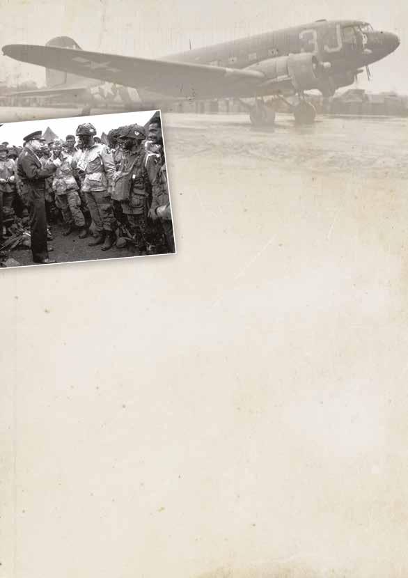 ze je een nagemaakte scène van deze foto. Generaal Esenhower staat n het mdden van een groep soldaten. Hj was o.a. verantwoordeljk voor de organsate van de Landng en de slag om Normandë.