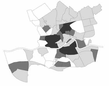 P. 29 Figuur 3 en 4: Rotterdam Bron: Aalbers, 2006 Meer dan 60% etnische minderheden 40 tot 60% etnische minderheden Minder dan 40% etnische minderheden 1 Spangen 2 Nieuwe Westen 3 Nieuwe Westen 4