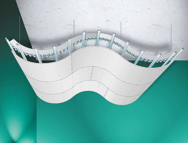 5 Vertebra-plafonds Gebogen plafonds Toepassing en voordelen Vertebra-plafonds worden toegepast voor verlaagde en gebogen