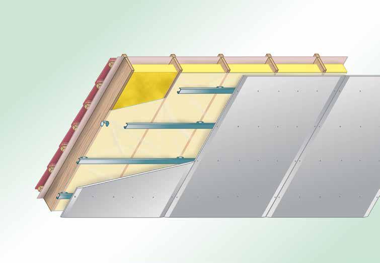 8 Vloeren en daken De diverse Gyproc-plafondsystemen worden veelvuldig toegepast onder traditionele houten vloer- en dakconstructies.