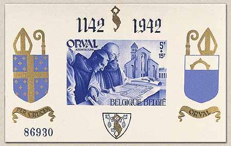 blok 18/19 - Vierde Orval; kleine blokken met opdruk "1142" en "1942" in