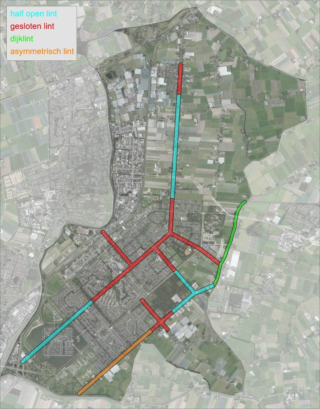 12 We onderscheiden in dit gebied vier verschillende typen lintstructuren, zoals