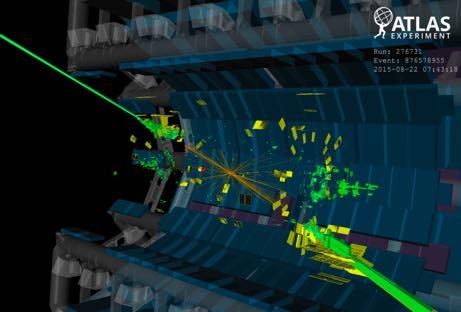 Een hele harde LHC botsing in Run-2 Voldoende botsingsenergie om