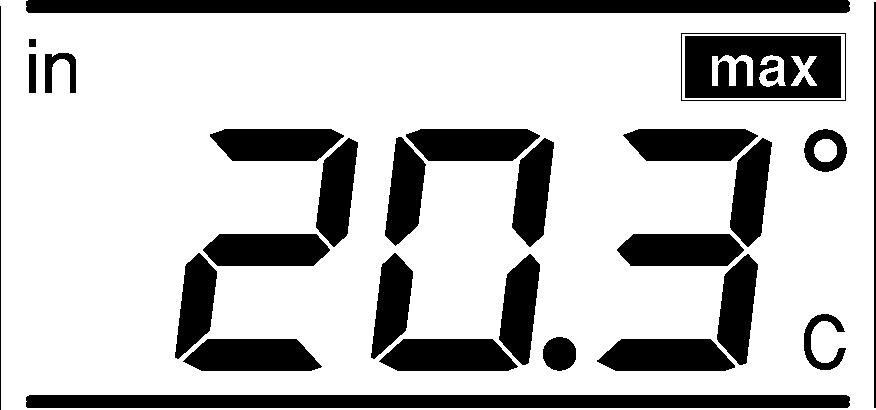 BINNENTEMPERATUUR Binnentemperatuur in C/ F Maximum waarde De binnentemperatuur worden automatisch ontvangen en weergegeven op het vierde deel van het scherm.