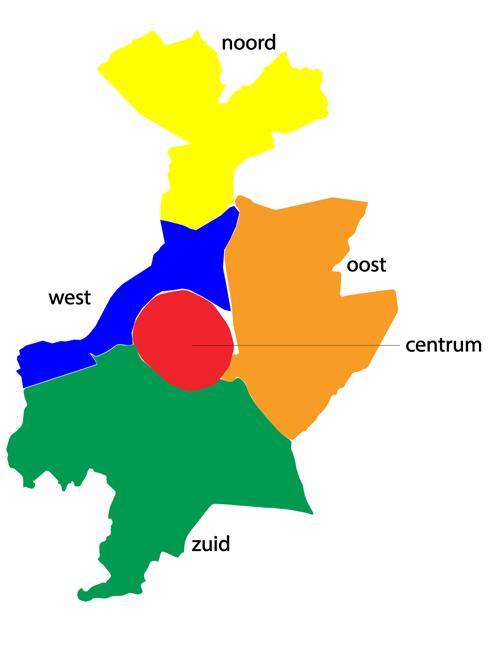 gebieden horend bij de verschillende tabellen over