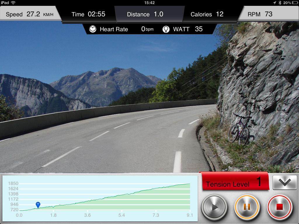 4. Use now calculate the route. Press the START button and start to train on the route you just have set.