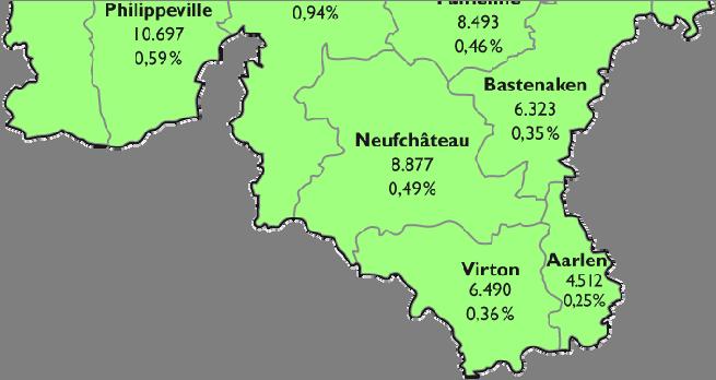 Het derde grootste arrondissement is het arrondissement Halle-Vilvoorde.