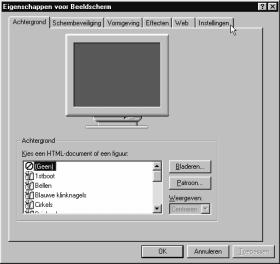 12 Windows 98 systeemonderhoud Instellen van uw beeldscherm U kunt uw beeldscherm op verschillende manieren instellen.