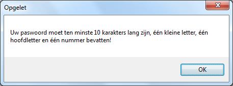 hoofdletter bevatten één nummer bevatten Typ een nieuw paswoord in het invulveld en klik