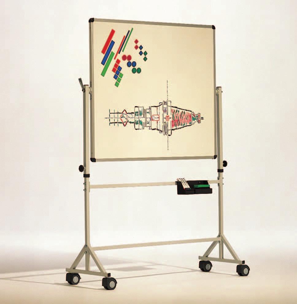 Mobiel en veelzijdig! Accessoireset voor whiteboards 4 droog afwisbare stiften, 1 wisser, 10 ronde magneten APF 16,20 g Prullenmand 30 liter inhoud, van kunststof.