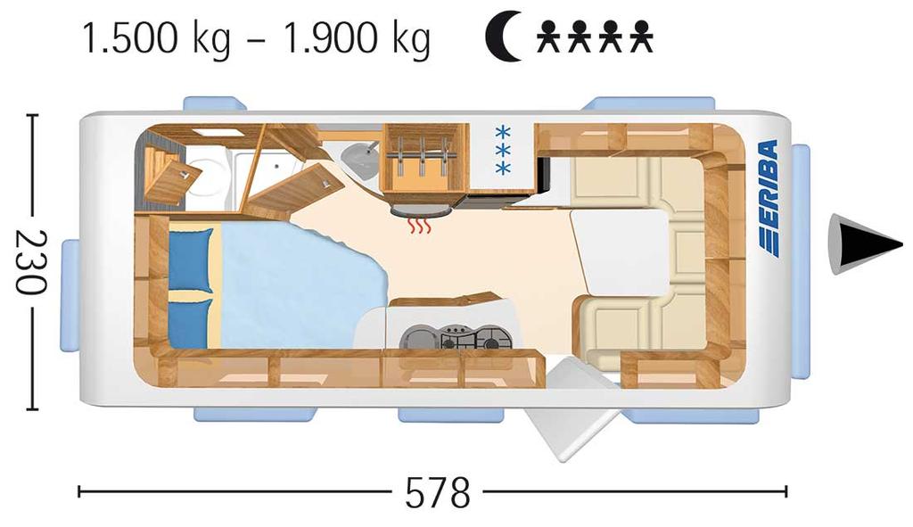 Prijsvoordeel Overzicht Basisprijs + Speciale uitrusting 60 Edition Jubileumprijs ERIBA Nova GL 485 "60