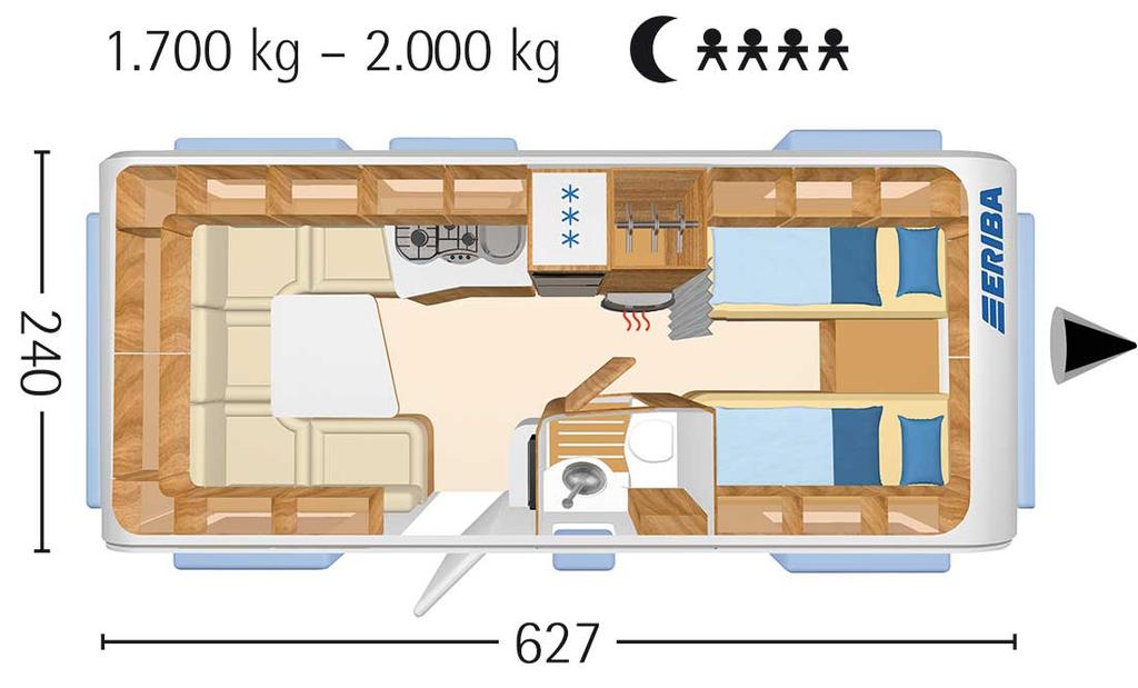 Prijsvoordeel Overzicht Basisprijs + Speciale uitrusting 60 Edition Jubileumprijs ERIBA Nova GL 540 "60