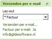 3 Factuur / slotfactuur e-mailen Op een enkele factuur te verzenden, opent men de gewenste factuur. Selecteer de gewenste layout.