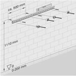 Bevestigingsafstand Hoogte 500 mm 1110 mm Op de montagerail de Viega Eco