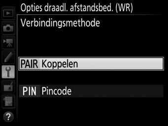 STAP 2 Het instellen van de verbindingsmethode Controleer de instelling van de verbindingsmethode op de camera met de WR-R10 bevestigd.