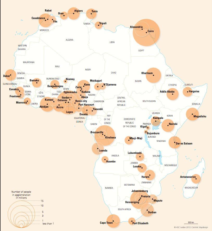 De wereld verstedelijkt Afrika van