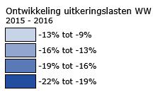De kleinste daling is 9,7% in de regio Zuid-Kennemerland en IJmond en de grootste daling bedraagt 17,1% in de regio Achterhoek.