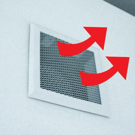 2.3.2 Air de convection L arrivée d air de convection est prévue par le biais des grilles dans les ouvertures se trouvant dans la partie inférieure du manteau de la cheminée OU par le biais d une