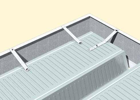 Door de grotere vloerdikte bij de hoge staalplaatbetonvloeren is de maximale uitkraging kleiner en treedt uitbolling van de randkist op.