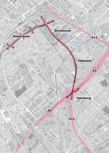 1.1 De Rotterdamsebaan Het project Rotterdamsebaan betreft de aanleg van een nieuwe verbindingsweg tussen de A4 en A13 en de Centrale Zone van Den Haag.
