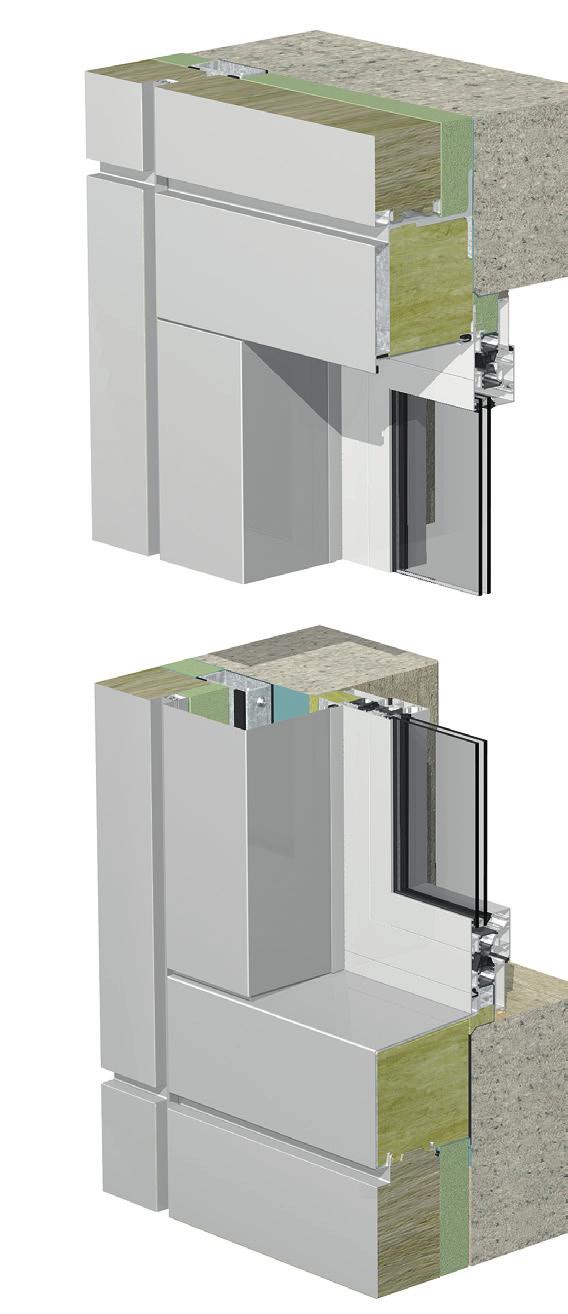 BENCHMARK MATRIX CONSTRUCTIEDETAILS Detail verzonken raam d BENCHMARK Matrixpaneel horizontaal geplaatst Afdichtingsband 5x20 mm Harde
