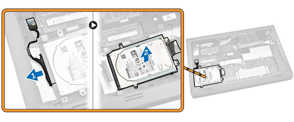 Plaats de vaste schijf in de computer. 3. Draai de schroef aan waarmee de vaste schijf in de computer vastzit. 4.