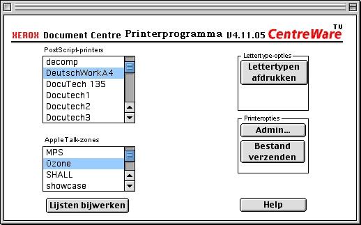 Het Macintosh-printerhulpprogramma gebruiken Zo kunt u het Macintosh-printerhulpprogramma gebruiken: 1 Dubbelklik op het pictogram Xerox Printer Utility op het bureaublad om het printerhulpprogramma