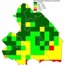 NH 3 emissiedoelstelling Voor 2004 werd een totale (landbouw) ammoniakemissie berekend van 7,4 kton NH 3 (=6,1 kton NH 3 -N).