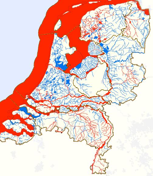 Kwantificering grond- en oppervlaktewaterrelatie juni 2011 Figuur 3-3 Oppervlaktewaterlichamen in Nederland (bron: website KRW portaal) Om grip te krijgen op de processen die tussen grondwater en