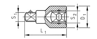 548 54 37 6,5 40 69 075 4 0 Verlengstuk 3/4 D D2 L L Art. nr.