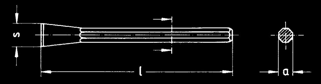 Breekbeitel volgens DIN 7254, vorm B Met geharde slagkop. Lengte l S a Gewicht Verp.