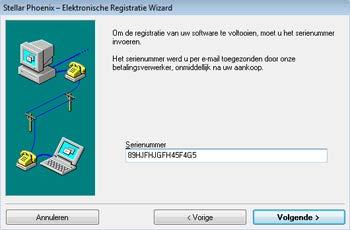 Online Registratie Om de software online te registreren: 1. Starten demo versie van Stellar Phoenix Outlook PST Repair - Technical software. 2. In Menu Bar, kies Registratie. Klik Registratie. 3.