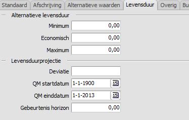 15.4.4 Tabblad Levensduur Dit tablad verwerkt alternatieve levensduren.