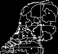 Figuur 7 Verspreiding van Platycheirus scutatus s.l. in Nederland (s.l. omdat ook de vrouwtjes zijn opgenomen). Figure 7 Distribution of Platycheirus scutatus s.l. in the Netherlands (s.l. because the females have been included).