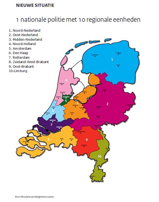 Bijlage 2: Nieuwe politiegebiedsindeling per 1 januari 2013 Bijlage afbeelding 1: